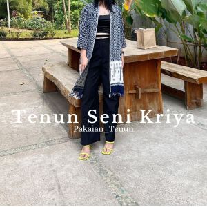Tunik Kardigan tenun kondangan - outer atasan tenun wanita - baju tenun wanita terbaru - outer kekinian prewedding natal