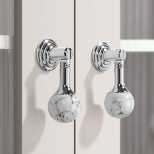 INNDUN | Luxurious French Silver Brass Round Pull Handle