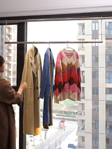 ราวตากผ้า ราวแขวนผ้า ราวแขวนผ้าเช็ดตัว ราวแขวนผ้ายืดได้ ปรับยืดความยาวได้ ไม่ต้องเจาะผนัง  hanger stand