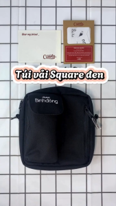 [QUÀ TẶNG KHÔNG BÁN] Square bag túi đeo chéo màu đen Logo Dược Bình Đông