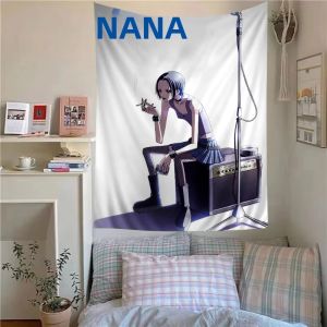 VIKAMA Billie Eilish/Nana Anime Tấm Thảm Sợi Polyester Treo Tường Cho Phòng Ngủ Ký Túc Xá Chống Thấm Nước Colorfast Trang Trí Phòng