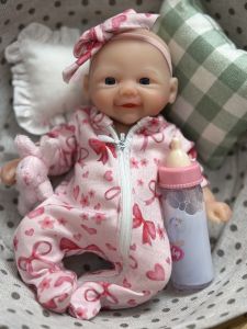 20CM /2 Styles Waterproof Soft Mini bebe reborn de silicona Girl Dolls With Paint Skin Flexible Handmade Newborn Silicone Dolls