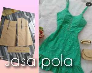 pola instan dress pendek