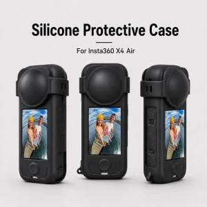 Silicone Case with Lens Cap for Insta360 X4Air Skin Sleeve Soft Full Protective Cover Anti-Drop Protect Housing Case Accessories