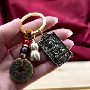 Móc khóa 12 con giáp móc khóa đồng móc khóa hồ lô phong thủy may mắn tặng kèm chu sa - Happy Home 4U