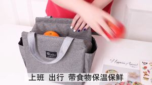 Spot Fashion Insulated Waterproof Canvas Lunch Bag (Large) Manila