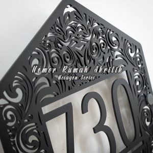 NOMOR RUMAH AKRILIK / ACRYLIC HEXAGON SERIES / PLAT AKRILIK