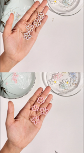 Risara Ja Kissa (FlowerEarrings) ต่างหูลูกปัดลายดอกไม้ Handmade D.I.Y รุ่น EBF002