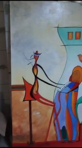 Lukisan Abstrak Modern 150cm x 100cm: Dekorasi Interior yang Modern