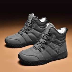 Northeast Snow Boots Mens Outdoor Waterproof Non Slip Winter Warm Fleece-Lined Couple High-Top Cold Protection Thickening Big Cotton Shoes