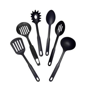 SPATULA SET 6IN1 HITAM / ALAT PERLENGKAPAN MASAKAN DAPUR SERBAGUNA