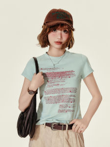Girlyhalo American Retro Short Sleeve T-Shirt: A Stylish Choice for Women