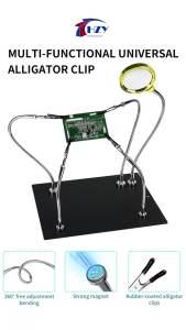 Soldering Third Hand with Strong Magnetic Base Flexible Arms PCB Holder for Electronics Repair Alligator Clip Welding Tool Super
