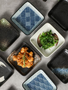 Phong Cách Nhật Bản Gốm Đĩa Ăn Tráng Miệng Sáng Tạo Bát Nhỏ Xương Ra Đĩa Trái Cây Sử Dụng Tại Nhà Sứ Bộ Đồ Ăn Hình Dạng Bất Đối Xứng