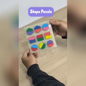 Shape Puzzle Montessori Geometry Mainan Puzzle Edukasi Anak Kayu Kado Ulang Tahun Anak Laki Laki Mainan Terbaru 2023
