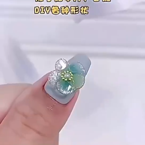 【La Bubu】Móng tay thủ công tinh khiết bướm nụ cười mắt mèo liệu pháp ánh sáng tiên tiến nhãn dán nghệ thuật làm móng tay tinh khiết 10 miếng