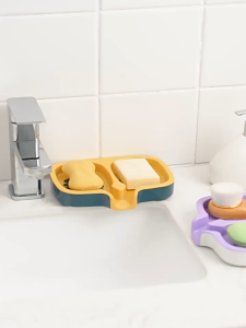 Double-Layer Self Draining Soap Dish Large Capacity Soap Holde Sink Storage Anti Pooling Soap Holder