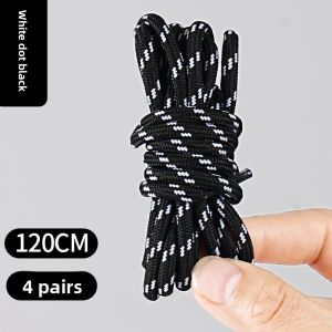FASHEHAN | Replacement Track Shoe Laces Black & White Flat Round Elastic