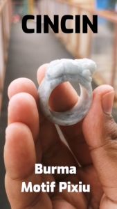 Cincin Pria Batu Giok Burma Birma Natural Kombinasi Pixiu
