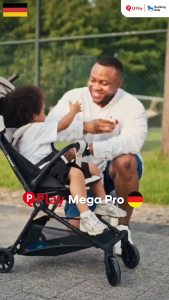 รถเข็นพกพา Qplay รุ่น Mega Pro พับบางเฉียบ เอนนอนสบาย เดินทางง่ายแบบมือโปร แบรนด์เยอรมัน