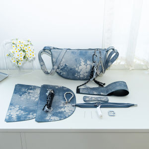 New Chinese Style DIY Handmade Underarm Bag Materials Hand Sewn Crescent Shoulder Crossbody Bag for Young Men And Women