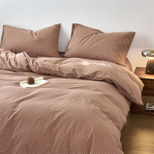 1 Duvet Cover 100% Cotton Yarn-Dyed Plaid Washed Cotton Quilt Cover Soft Breathable All Season Bedding Comforter Cover