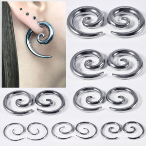 1PC Stainless Steel Spiral Ear Weights Ear Expander Twist Ear Plugs Stretching Tapers Ear Gauges Piercing Jewely