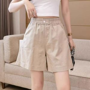 QIAOXIZI | A-line Cotton Shorts High-waisted Casual Wide-leg Womens