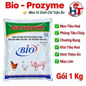 Bio Prozyme Gói 1kg men tiêu hoá trộn ăn tăng trọng mau lớn ăn ngon cho vật nuôi heo bò gà vịt