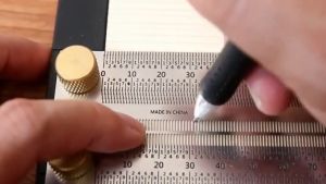 High-Precision Scale Ruler T-Type Hole Ruler Stainless Woodworking Scribing Mark Line Gauge Carpenter Measuring Tool