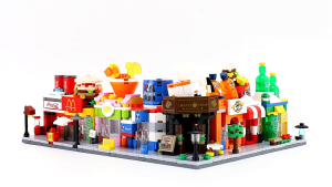 Creator Building Block Street View Coke Shop Milk Tea Shop Series Toy Gift for Kids
