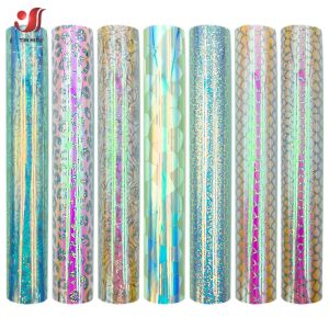 Cuộn Vinyl Tự Dính Phủ Kim Tuyến Cầu Vồng 12"x39" Dùng Cho Máy Cắt Silhouette Làm Decal Thủ Công Trang Trí Cốc Đồ Thủ Công Tại Nhà