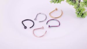Hypoallergen 316 Stainless Steel 20G 0.8mm Fake Nose Rings Set Clip on Lip Rings Labret Non Piercing Jewelry for Women Men Gifts