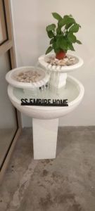 S115 White Feng Shui Water Fountain Pond Kolam Air Sandstone Garden Water Feature Balinese 风水流水喷泉瀑布池 Fish 2f B