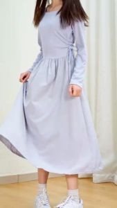 Gaun Lengan Panjang 2024 Gaun Temperamen Pinggang Terbaru Rok Wanita Gaya Hepburn Baru Musim Semi dan Musim Gugur Rok Putri Sambungan Beludru Rok A-line Hitam