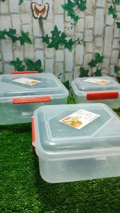 Hộp Nhựa Vuông Quai Cài Trong Suốt 800/1500/3000ml Hiệp Thành Hộp Nhựa Đựng Thực Phẩm PP An Toàn