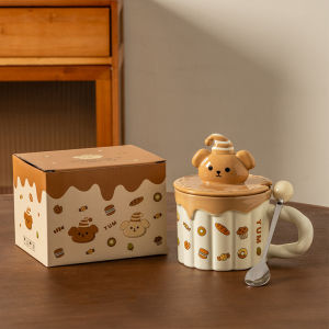 Cute Cartoon Bear Lid Coffee Mug