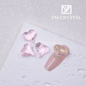 K9 New Super Shiny Heart Shaped Nail Drill Bit Sharp Bottom Ice Transparent Love Beauty Nail Art Decoration Accessories