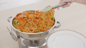 【VIDKHSY Store】5L Round Chaffing Dish Food warmer-Stainless Steel Food Warmer with Lid & Alcohol Stove | For Home Party Restaurant Cafeteria Camping & Hot Pot Buffet