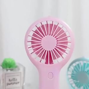 5pcs Portable Rechargeable Electric USB Charger Battery Handheld Mini Fan 3 Speed Lightweight with Data Cable Air Cooling Fans