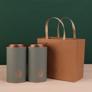 Tea Cans Paper Cans Cylinder Empty Can Black Tea Green Tea Packaging Can Box Neutral Longjing Jinjunmei Sealed Cans Customization