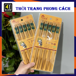 Bộ 10 Đôi Đũa Tre BamBoo 24cm Chống Trơn Trượt Nấm Mốc An Toàn Tiện Lợi - Đũa Ăn Cơm Cao Cấp Sang Trọng Chất Lượng Cao