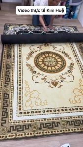 Thảm trải sàn 3D Họa Tiết Hoàng Gia Cổ Điển -Trải Phòng Khách Đế Cao Su Chống Trơn Trượt Nhiều Kích Thước