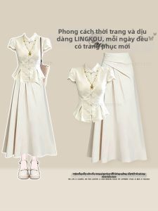NUMEN BUTTON | Bộ Đồ Mùa Hè Phong Cách Trung Quốc Elegante và Nhẹ nhàng cho Phụ nữ Bé nhỏ