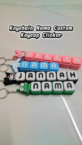 Custom Name Keychain Keycap Clicker Fidget Toy Personalized Letter Block Key Ring School Bag Charm Gift