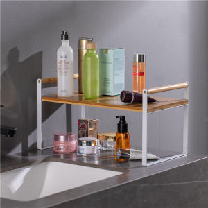 Japanese Style Bamboo Kitchen Bathroom Storage Rack Desktop Organizer Makeup Shelf Bookshelf Seasoning Bottle Rack save Space