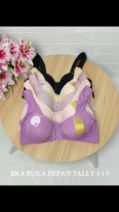 Bra Buka Depan Tally 519 Tanpa Kawat Size 36-42 Cup FULL D Tali Lebar Langsung/Bra Jumbo Bra Kait Depan Tally 519