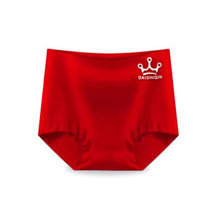 Quần Lót Tam Giác Lưng Cao Bằng Cotton Modal Màu Đỏ May Đo Cho Nữ Quần Lót Kháng Khuẩn Mùa Đông 2024 Quần Lót Tam Giác