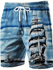 Bandai | Fashion New Cool 3D Mens Clothing Summer Gothic Fun Adventure Sailboat Outdoor Street Wear Pattern Casual Cool Plus Size