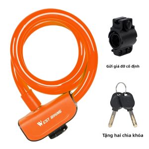 West Biking | Khóa Cáp Xe Đạp Chống Trộm Chống Nước WEST BIKING Dành Cho Xe Máy Xe Đạp Điện Xe Tay Ga Xe Đạp Địa Hình Xe Đạp Đường Trường - Khóa An Toàn Bằng Thép Phủ PVC